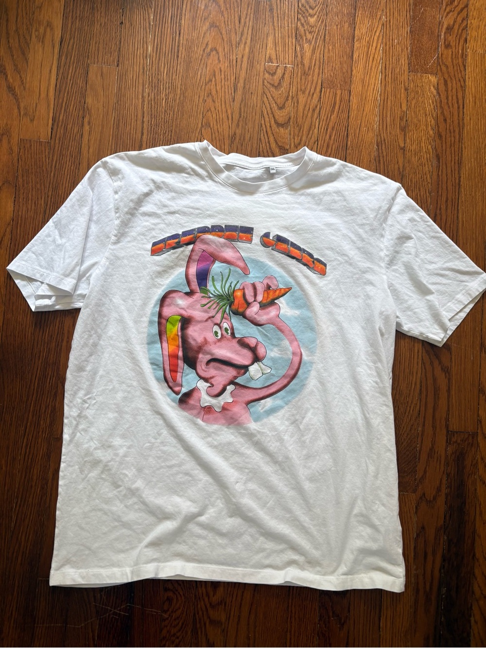 Freddie Gibbs Vintage T-Shirt with Pink Bunny and Carrot Print sz XXL